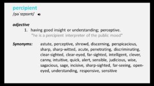 Percipient Definition Percipient definition